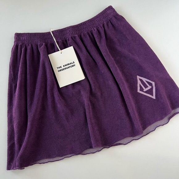 NWT The Animals Observatory Plain Terry Cloth Skirt in Purple size 10 - Picture 5 of 9